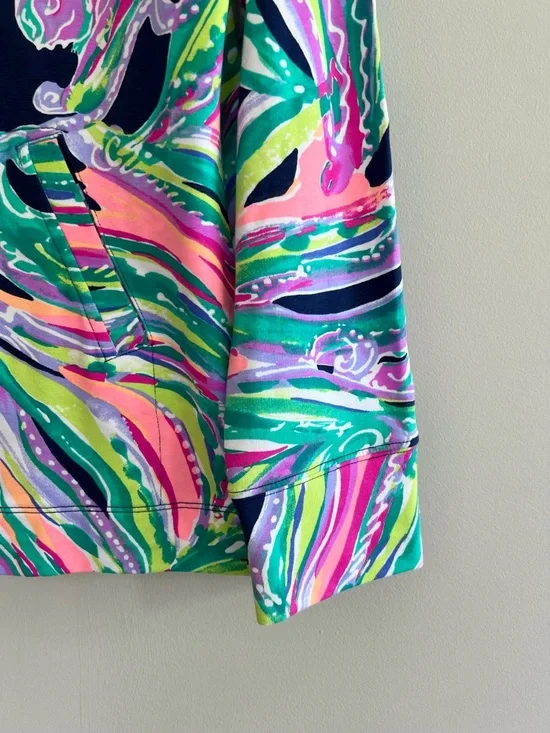 Lilly Pulitzer UPF 50+ Skipper Half Zip Long Sleeve Popover Bright Multicolor, M - Picture 5 of 11